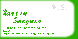 martin smegner business card